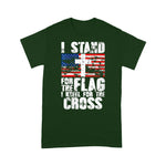 Scotstee Shop - Womens I Stand For The Flag I Kneel For The Cross US Flag Patriotic 4th Of July Shirt Stand For The Flag Kneel For The Cross T Shirt