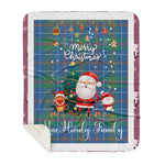 Personalized Gift Tartan Plaid Blanket Clan MacHardy With Funny Santa Snowman Reindeer Merry Christmas Gift Sherpa Blanket, blue plaid sherpa blanket,blue tartan sherpa blanket,Buchan,buffalo plaid sherpa blanket,christmas sherpa blanket,Christmas Throw Blanket