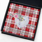 Gift For My Beautiful Girlfriend Necklace Valentine Necklace Clan Menzies Red Tartan Cross Dancing Necklace Scottish Tartan Jewelry