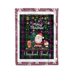 Personalized Gift Tartan Plaid Blanket Clan Urquhart With Funny Santa Snowman Reindeer Merry Christmas Fleece Blanket, Home Living Room, Plaid Blanket, Tartan Blanket, Scottish Blanket, Buffalo fleece blanket, Christmas Blanket