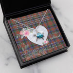 Sea Turtle Necklace Gift for My Beautiful Girlfriend Valentines Necklace Clan MacDuff Hunting Modern Tartan Blue Turtle Necklace