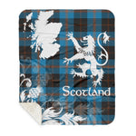 Scotstee Shop - Tartan Blanket Thistle and Lion Scottish Clan Garden Plaid Blanket - Sherpa Blanket