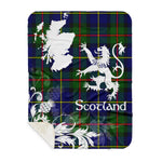 Sherpa Blanket - Tartan Blanket Thistle and Lion Scottish Clan MacLeod Plaid Blanket, plaid sherpa blanket queen,purple sherpa blanket,queen sherpa blanket,queen size sherpa blanket,red sherpa blanket,scottish tartan blankets,sherpa blanket,sherpa christmas blanket