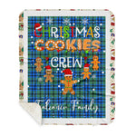 Personalized Gift Tartan Plaid Blanket Clan Falconer With Christmas Cookie Baking Crew Christmas Gift Sherpa Blanket, tartan sherpa blanket,buffalo plaid sherpa blanket,christmas sherpa blanket,Christmas Throw Blanket,green plaid sherpa blanket,green sherpa blanket