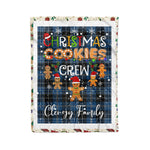 Personalized Gift Tartan Plaid Blanket Clan Clergy Blue With Christmas Cookie Baking Crew Christmas Gift Blanket, Plaid Blanket, Christmas Fleece Blanket, Christmas Blanket, Tartan Blanket, Scottish Blanket, Scotland Blanket, Family Name Blanket, Custom Blanket, Personalized Blanket