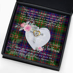 Gift For My Beautiful Girlfriend Necklace Valentine Necklace Clan Chalmers Tartan Cross Dancing Necklace Scottish Tartan Jewelry