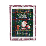 Personalized Gift Tartan Plaid Blanket Clan Aiton With Funny Santa Snowman Reindeer Merry Christmas Fleece Blanket, Home Living Room, Plaid Blanket, Tartan Blanket, Scottish Blanket, Buffalo fleece blanket, Christmas Blanket