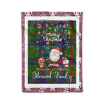 Personalized Gift Tartan Plaid Blanket Clan Stewart of Appin Hunting With Funny Santa Snowman Reindeer Merry Christmas Fleece Blanket, Home Living Room, Plaid Blanket, Tartan Blanket, Scottish Blanket, Buffalo fleece blanket, Christmas Blanket