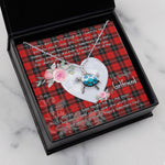 Sea Turtle Necklace Gift for My Beautiful Girlfriend Valentines Necklace Clan Ramsay Red Tartan Blue Turtle Necklace
