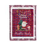 Personalized Gift Tartan Plaid Blanket Clan Hamilton Modern With Funny Santa Snowman Reindeer Merry Christmas Fleece Blanket, Christmas Blanket, Plaid Blanket, Tartan Blanket,Scottish Blanket
