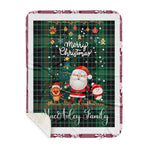 Personalized Gift Tartan Plaid Blanket Clan MacAulay Hunting With Funny Santa Snowman Reindeer Merry Christmas Gift Sherpa Blanket, blue plaid sherpa blanket,blue tartan sherpa blanket,Buchan,buffalo plaid sherpa blanket,christmas sherpa blanket,Christmas Throw Blanket