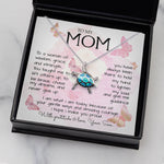 To My Mom Necklace To A Woman Of Wisdom Mother's Day Gift For Mom From Son, Mother's Day Sea Turtle Necklace