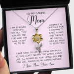 Gift For Caring Mom Form Son, To My Mom Necklace Gift For Mother's Day Sunflower Pendant Necklace