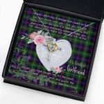 Gift For My Beautiful Girlfriend Necklace Valentine Necklace Clan Malcolm Tartan Cross Dancing Necklace Scottish Tartan Jewelry