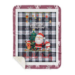 Personalized Gift Tartan Plaid Blanket Clan MacRae Dress Modern With Funny Santa Snowman Reindeer Merry Christmas Gift Sherpa Blanket, blue plaid sherpa blanket,blue tartan sherpa blanket,Buchan,buffalo plaid sherpa blanket,christmas sherpa blanket,Christmas Throw Blanket