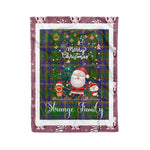 Personalized Gift Tartan Plaid Blanket Clan Strange of Balcaskie With Funny Santa Snowman Reindeer Merry Christmas Fleece Blanket, Home Living Room, Plaid Blanket, Tartan Blanket, Scottish Blanket, Buffalo fleece blanket, Christmas Blanket