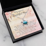 To My Boyfriend's Beautiful Mom Necklace - The Boy You Raised Into An Incredible Man - Necklace Gift For Boyfriend's Mom, Mother's Day  Sea Turtle Necklace