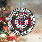 Beaton Scottish Clan Tartan Crest Badge Plaid Ornament Gift. Christmas Tree Ornament Beaton Clan Tartan Ornament,  ceramic ornament, personalized christmas ornaments, christmas tree ornaments, christmas door decorations, Plaid Ornament, Tartan Ceramic Ornament