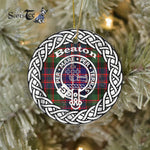 Beaton Scottish Clan Tartan Crest Badge Plaid Ornament Gift. Christmas Tree Ornament Beaton Clan Tartan Ornament,  ceramic ornament, personalized christmas ornaments, christmas tree ornaments, christmas door decorations, Plaid Ornament, Tartan Ceramic Ornament
