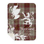 Sherpa Blanket - Tartan Blanket Thistle and Lion Scottish Clan Cunningham Burgundy Dancers Plaid Blanket, plaid sherpa blanket queen,purple sherpa blanket,queen sherpa blanket,queen size sherpa blanket,red sherpa blanket,scottish tartan blankets,sherpa blanket,sherpa christmas blanket
