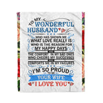 Scotstee Shop - Personalized Gift Wife Art To My Wonderful Husband Gifts Fleece Blanket