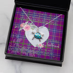 Sea Turtle Necklace Gift for My Beautiful Girlfriend Valentines Necklace Clan Jackson Tartan Blue Turtle Necklace
