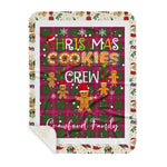 Personalized Gift Tartan Plaid Blanket Clan Crawford Modern With Christmas Cookie Baking Crew Christmas Gift Sherpa Blanket, tartan sherpa blanket,buffalo plaid sherpa blanket,christmas sherpa blanket,Christmas Throw Blanket,green plaid sherpa blanket,green sherpa blanket