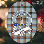 Bell Scottish Clan Badge Plaid Ornament Gift. Christmas Tree Ornament Bell Tartan Ornament,  ceramic ornament, personalized christmas ornaments, christmas tree ornaments, christmas door decorations, Plaid Ornament, Tartan Ceramic Ornament