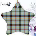 Bell Tartan Ornament Star Ornament, Christmas Star Decorations, ceramic ornament, Plaid Star Ceramic Ornament, Christmas Ornament Decorations Gift
