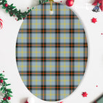 Bell Tartan Oval Ornaments, Christmas Tree Ornament, Plaid Christmas Ornaments, Ceramic Oval Christmas Tree Decoration, Tartan Oval Ornaments, Christmas Tree Ornament, Plaid Christmas Ornaments, Ceramic Oval Christmas Tree Decoration