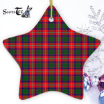 Belshes Tartan Ornament Star Ornament, Christmas Star Decorations, ceramic ornament, Plaid Star Ceramic Ornament, Christmas Ornament Decorations Gift