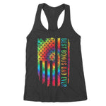 Best Bonus Dad Ever Father Tie Dye American Flag 4th Of July Shirt Women's Tank Top - Scotstee Shop