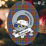 Bethune Scottish Clan Badge Plaid Ornament Gift. Christmas Tree Ornament Bethune Tartan Ornament,  ceramic ornament, personalized christmas ornaments, christmas tree ornaments, christmas door decorations, Plaid Ornament, Tartan Ceramic Ornament