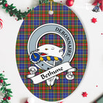 Bethune Scottish Clan Badge Plaid Ornament Gift. Christmas Tree Ornament Bethune Tartan Ornament,  ceramic ornament, personalized christmas ornaments, christmas tree ornaments, christmas door decorations, Plaid Ornament, Tartan Ceramic Ornament
