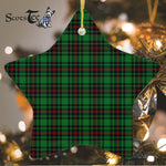 Beveridge Tartan Ornament Star Ornament, Christmas Star Decorations, ceramic ornament, Plaid Star Ceramic Ornament, Christmas Ornament Decorations Gift