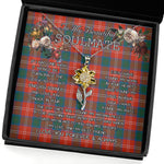 To My Beautiful Soulmate Sunflower Necklace In Your Eyes I Have Found My Home Clan Chisholm Ancient Tartan Jewelry For Girlfriend, Tartan Sunflower Pendant Necklace, Scottish Tartan Jewelry, valentine necklace, necklace girlfriend, necklace for wife, cute necklaces for girlfriend, jewelry for girlfriend, to my soulmate necklace, to my future wife necklace