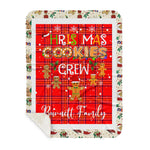 Personalized Gift Tartan Plaid Blanket Clan Burnett Modern With Christmas Cookie Baking Crew Christmas Gift Sherpa Blanket, tartan sherpa blanket,buffalo plaid sherpa blanket,christmas sherpa blanket,Christmas Throw Blanket,green plaid sherpa blanket,green sherpa blanket