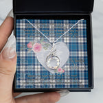 Rising Phoenix Necklace - Valentine Necklace Clan Muirhead Blue Tartan Gift for Girlfriend, Gift for My Wife Rising Phoenix Necklace
