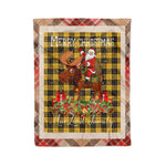 Personalized Gift Plaid Tartan Blanket Clan MacLeod of Lewis Ancient With Moose Lover Xmas Gift Santa Riding Christmas Fleece Blanket