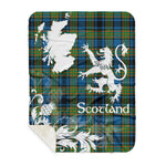 Scotstee Shop - Tartan Blanket Thistle and Lion Scottish Clan Gillies Plaid Blanket - Sherpa Blanket