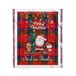 Personalized Gift Tartan Plaid Blanket Clan Nicolson With Funny Santa Snowman Reindeer Merry Christmas Fleece Blanket, Home Living Room, Plaid Blanket, Tartan Blanket, Scottish Blanket, Buffalo fleece blanket, Christmas Blanket