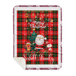 Personalized Gift Tartan Plaid Blanket Clan Nesbitt With Funny Santa Snowman Reindeer Merry Christmas Gift Sherpa Blanket, blue plaid sherpa blanket,blue tartan sherpa blanket,Buchan,buffalo plaid sherpa blanket,christmas sherpa blanket,Christmas Throw Blanket