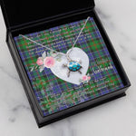 Sea Turtle Necklace Gift for My Beautiful Girlfriend Valentines Necklace Clan Paterson Tartan Blue Turtle Necklace