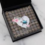 Sea Turtle Necklace Gift for My Beautiful Girlfriend Valentines Necklace Clan Sutherland Weathered Tartan Blue Turtle Necklace