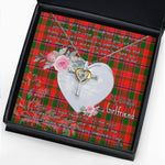Gift For My Beautiful Girlfriend Necklace Valentine Necklace Clan Sandilands Red Tartan Cross Dancing Necklace Scottish Tartan Jewelry