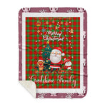 Personalized Gift Tartan Plaid Blanket Clan Gartshore With Funny Santa Snowman Reindeer Merry Christmas Gift Sherpa Blanket, blue plaid sherpa blanket,blue tartan sherpa blanket,Buchan,buffalo plaid sherpa blanket,christmas sherpa blanket,Christmas Throw Blanket