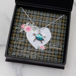 Sea Turtle Necklace Gift for My Beautiful Girlfriend Valentines Necklace Clan Farquharson Weathered Tartan Blue Turtle Necklace