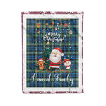 Personalized Gift Tartan Plaid Blanket Clan Lamont Ancient With Funny Santa Snowman Reindeer Merry Christmas Fleece Blanket, Home Living Room, Plaid Blanket, Tartan Blanket, Scottish Blanket, Buffalo fleece blanket, Christmas Blanket