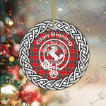 Binning Clan Tartan Crest Badge Plaid Ornament Gift. Christmas Tree Ornament Binning Clan Tartan Ornament Great Christmas Ornaments Gift - Scotstee Shop