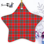 Binning Tartan Ornament Star Ornament, Christmas Star Decorations, ceramic ornament, Plaid Star Ceramic Ornament, Christmas Ornament Decorations Gift